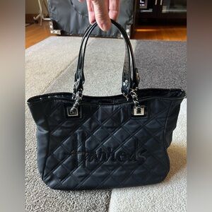 Stylish Black Quilted Tote Bag